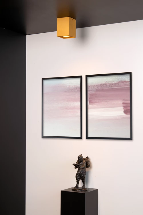 Lucide TUBE - Spot plafond - 1xGU10 - Or Mat / Laiton - ambiance 1